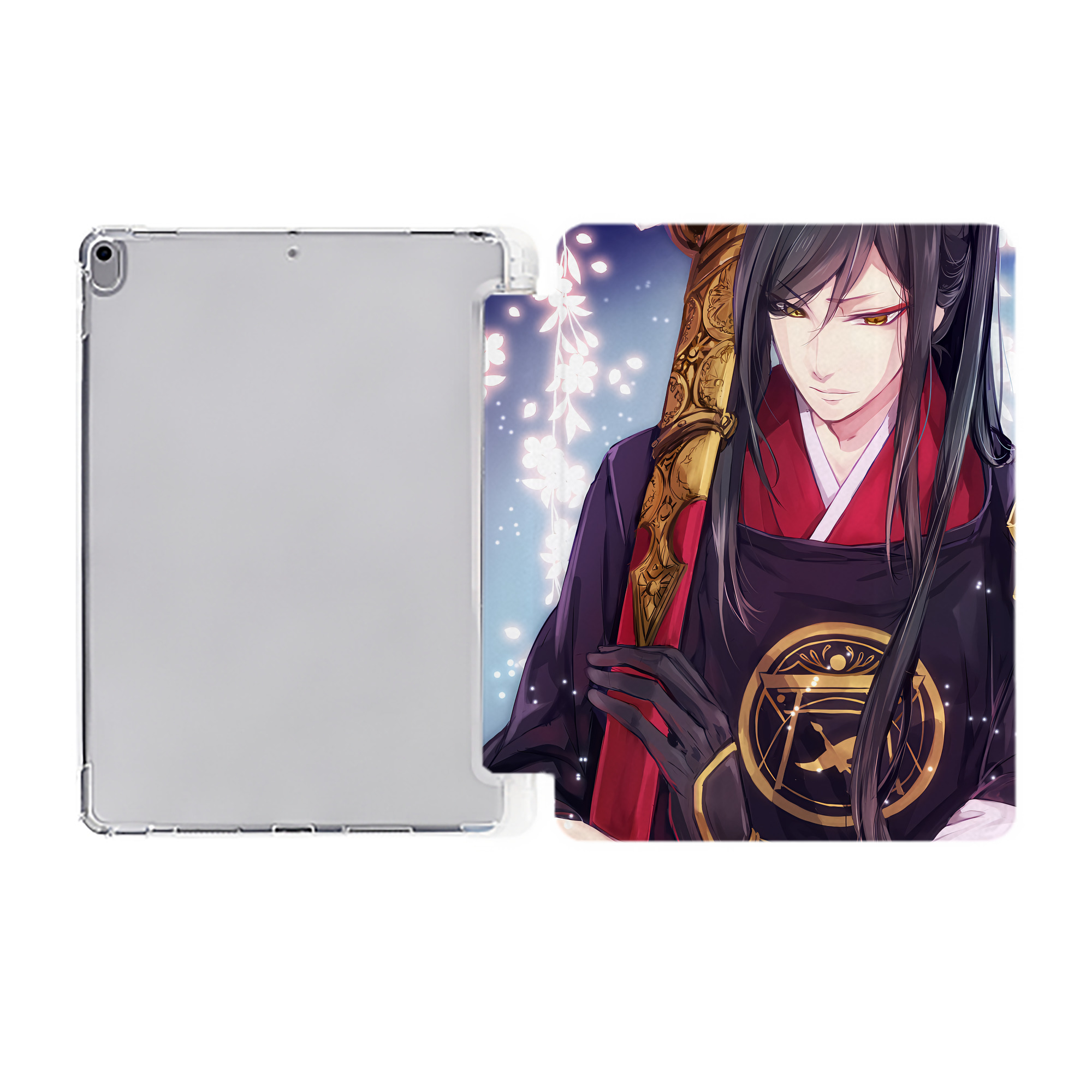 （画像用） 刀剣乱舞 Touken Ranbu IPad ケース ペン収納付き 三つ折りスタンド PUレザー×シリコン 対応機種9.5/10.5/10.9インチ